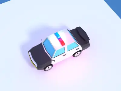 Police Car Low Poly Best For VR and Mobile Games Low-poly 3D model