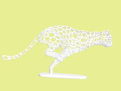 Cheetah Voronoi Wireframe for 3D Print 3D print model