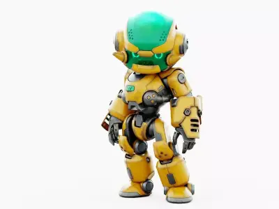 ROBO ZERO-N  Rigged for Unreal Engine - Unity - MIXAMO 3D model