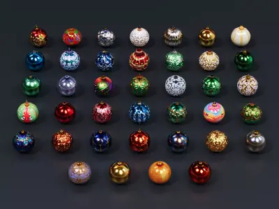 Christmas decoration colored ball 3D model