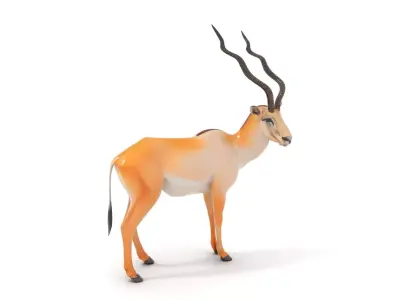 Elegant Antelope model pack Low-poly 3D model