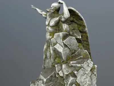 Man statue 1 Low-poly 3D model