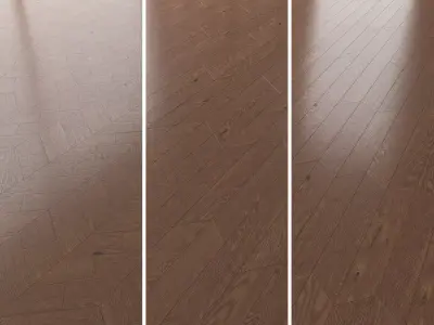 Parquet Oak Walnut Brushed set 6 3D model