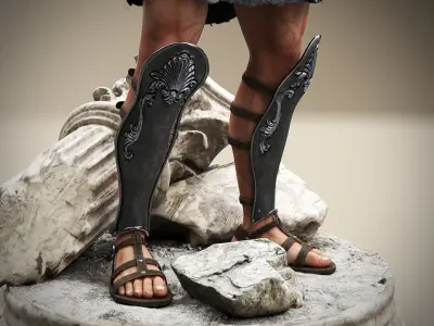 Roman Gladiator Warrior  Low-poly 3D model