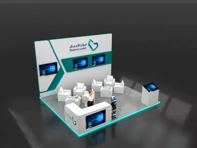 booth 5x6 3 side open  3D model
