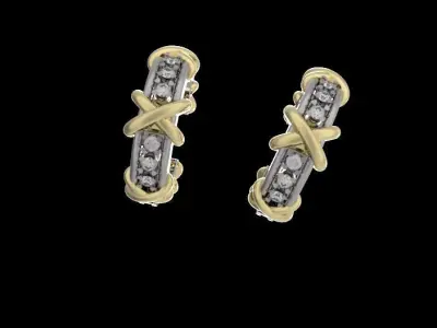 Sixteen Stone Hoop Earring 3D print model