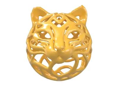 Abstract Cat Head Shape Decoration v1 004 Low-poly 3D model