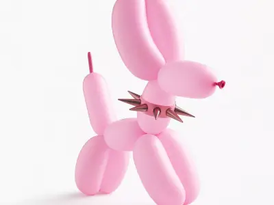 Punk Doberman Dog Balloon Decoration Props Second Life toy 3D print model