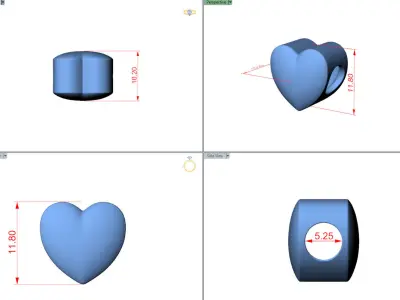Heart bead charm 3D print model