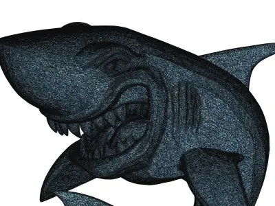 Shark Cartoon 3D Printable Model STL OBJ 3D print model