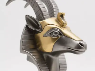 goat sculpture 3D print model