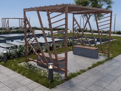 Modern City Garden - Park 3D model