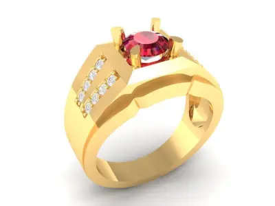 Luxury Ruby Diamond Men Ring 3D Model 141 3D print model