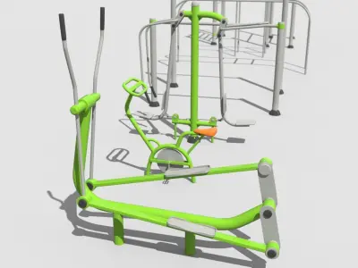Gym Equipment Outdoor Low-poly 3D model