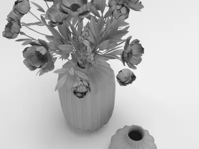 Flower Set bouquet 3D model