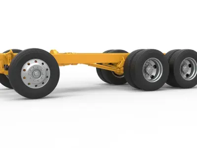 Chassis of Vintage GATR Racing Semi truck V4 Scale 1 to 25 3D print model