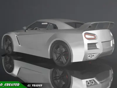 Low-poly Racing Spoiler Car 3D Model Low-poly 3D model