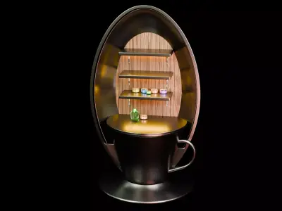 Modern Furniture - Butterfly Furniture and Coffee Bar Furniture Low-poly 3D model