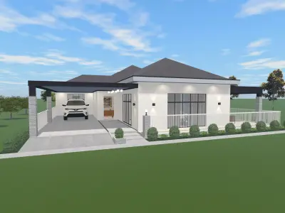 19x16 meter 2 Bedroom House Free 3D print model