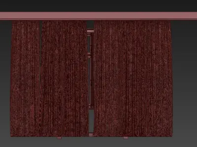 Curtain Set 3 curtains 3D model