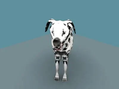 DALMATIAN DOG  Low-poly 3D model