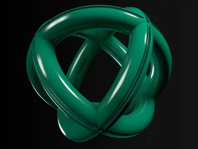 Spherical Rings Low-poly 3D model