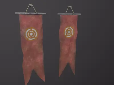 Standar flag Free low-poly 3D model