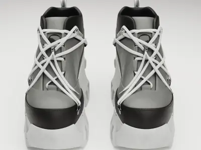 Sneakers Swear on platform Black Low-poly 3D model