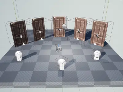 InteractiveDoorBPV01 UE4 Low-poly 3D model