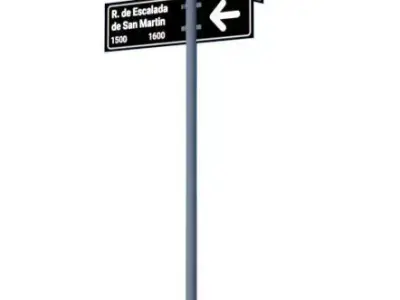 nomenclador two street signs pointing Free 3D model