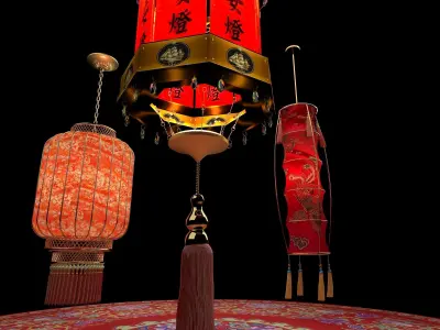 Chinese red  Lantern   3D model