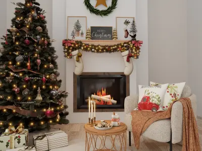 Christmas Corner 2 Blender Scene 3D model