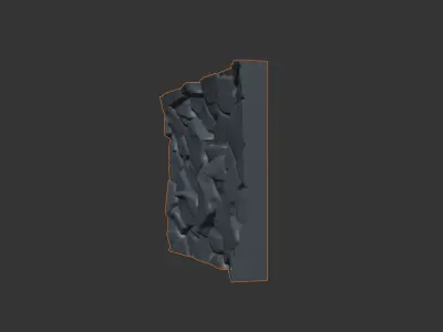 Fractured Basalt Wall Detail 3D model
