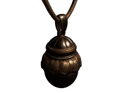 Elegant Decorative Acorn Locket Pendant Low-poly 3D model
