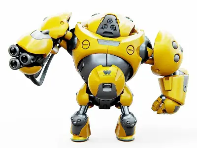 MILITARY BOT SF-600 Rigged for Unreal Engine - Unity - MIXAMO  3D model