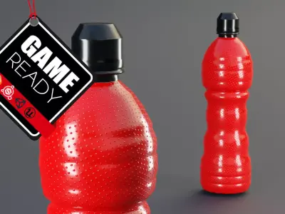 Red Energy Drink Low-poly 3D model