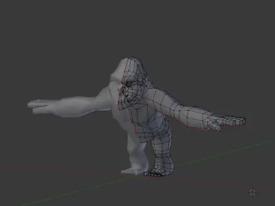 Gorilla cartoon Low-poly 3D model