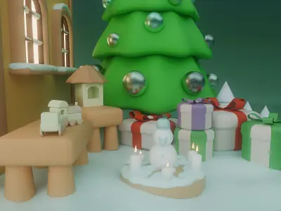 Christmas House Low-poly 3D model