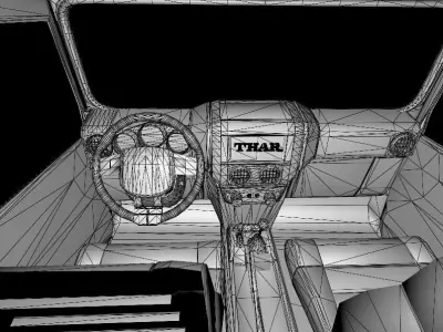 Mahindra Thar 2015 CRDe With HQ Interior Low-poly 3D model