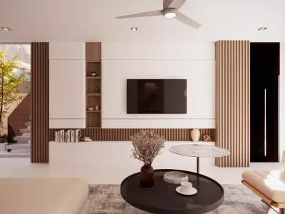 Modern Luxury Living Room Interior Scene in 3ds Max and VRay 3D model