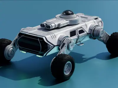 SCI-FI Vehicles - 45 Kitbash Parts Low-poly 3D model