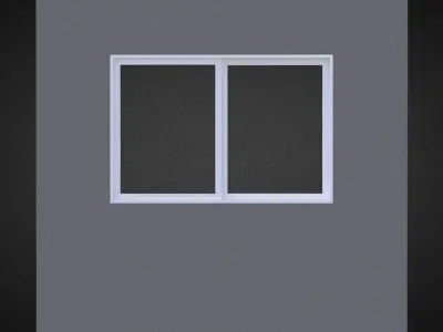 Horizontal sliding window Low-poly 3D model