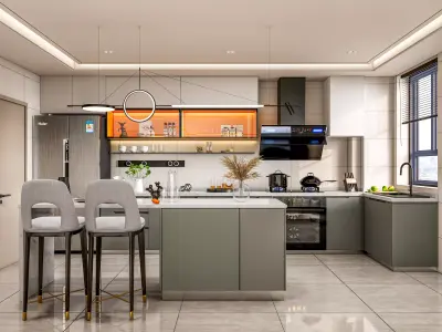 Kitchen Modern interior 0053 3D model