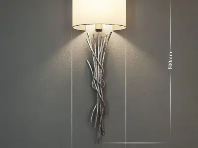 Silver sculpture sconce ss67w1 3D model