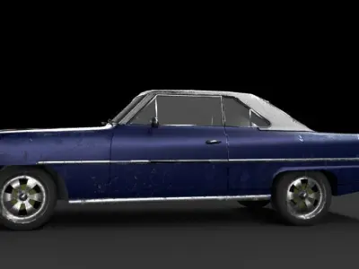 Nova 1 old car Low-poly 3D model