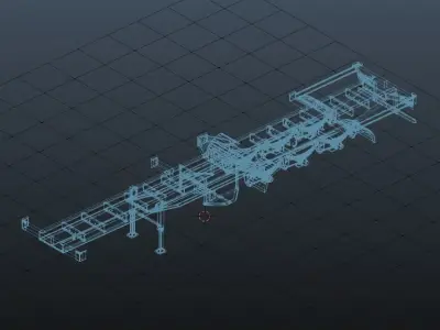Old Trailer Container Carrier Low-poly 3D model