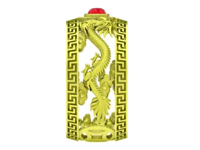 Luxury Dragon Greek Key Ring 3D Model 4169 3D print model