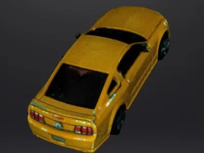 Yellow toy car Free 3D model