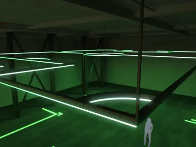 Hanging Neon Soccer Field 3D model