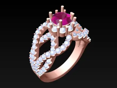 Diamond Ring - Womens Rings - N3367 3D print model